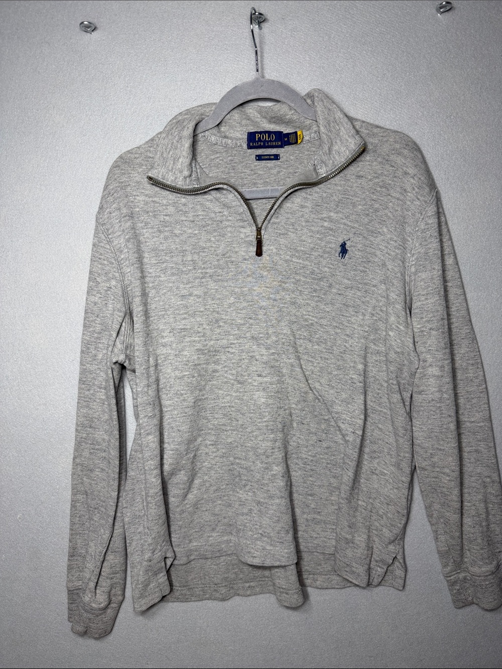 Polo Ralph Lauren Heather Gray Quarter Zip Pullover 100% cotton
